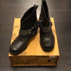 Ecotè leather stud moto boots NWB